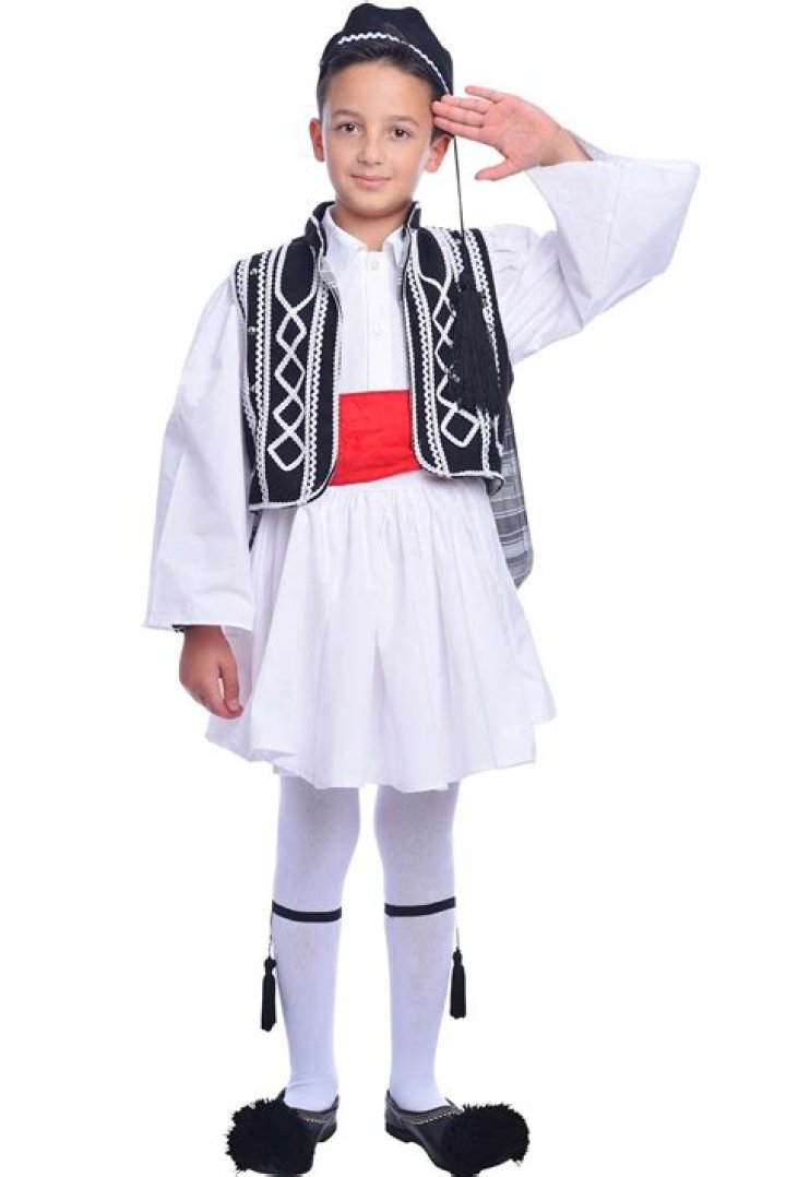 Greek Costume Tsolias Boy Black & White — Blessed Celebration