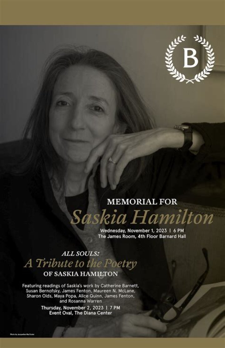 Saskia Hamilton Obituary, an American Poet & Teacher